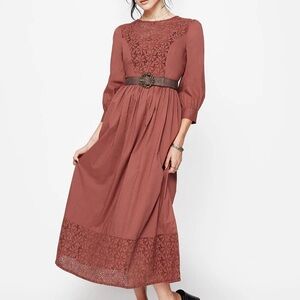 NWT Disturbia Floral Lace Cotton Maxi
